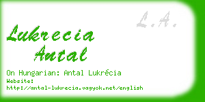 lukrecia antal business card